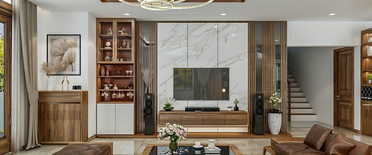 Gỗ nhựa composite trang trí phòng khách