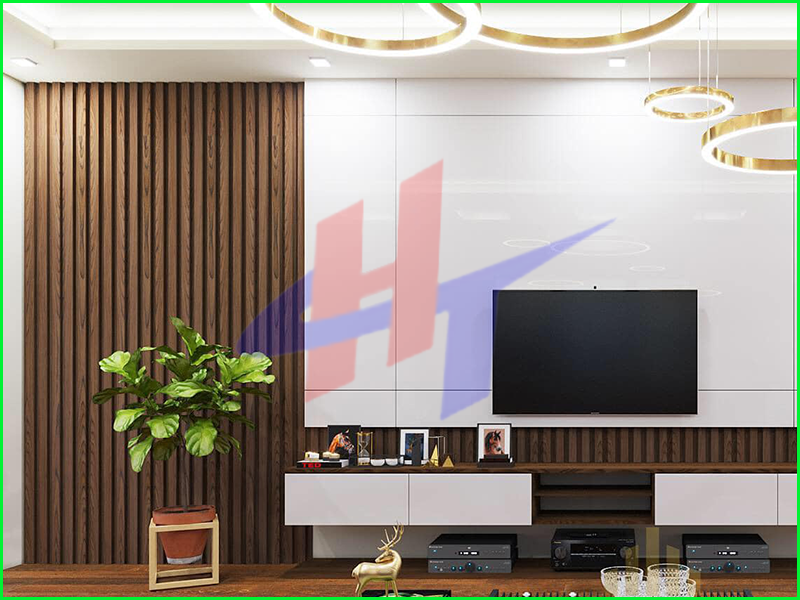 Lam gỗ nhựa trang trí vách ti vi -2