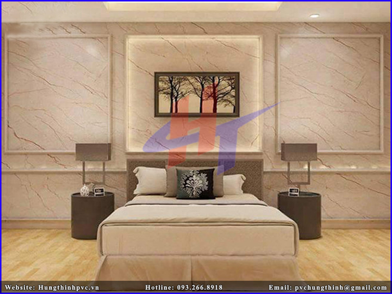 Mẫu tấm nhựa giả đá trang trí phòng ngủ - 012