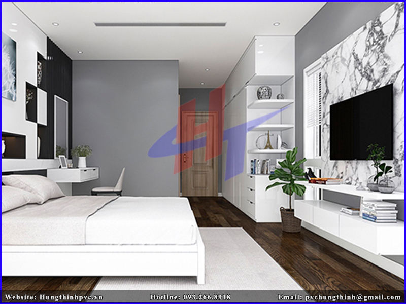 Mẫu tấm nhựa giả đá trang trí phòng ngủ - 014