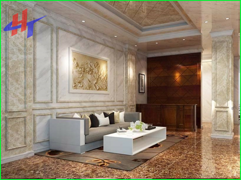 Tấm pvc vân đá ốp phòng khách -2