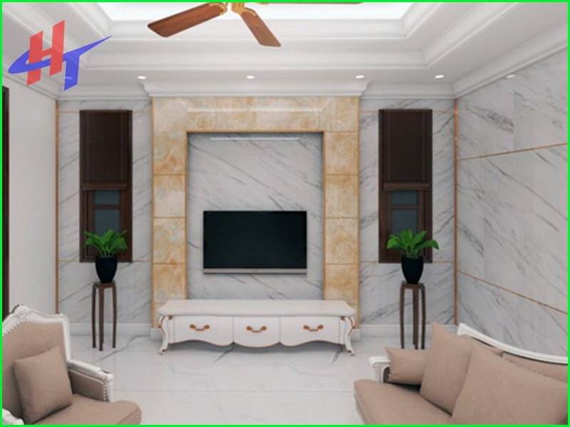 Tấm pvc vân đá ốp phòng khách -4