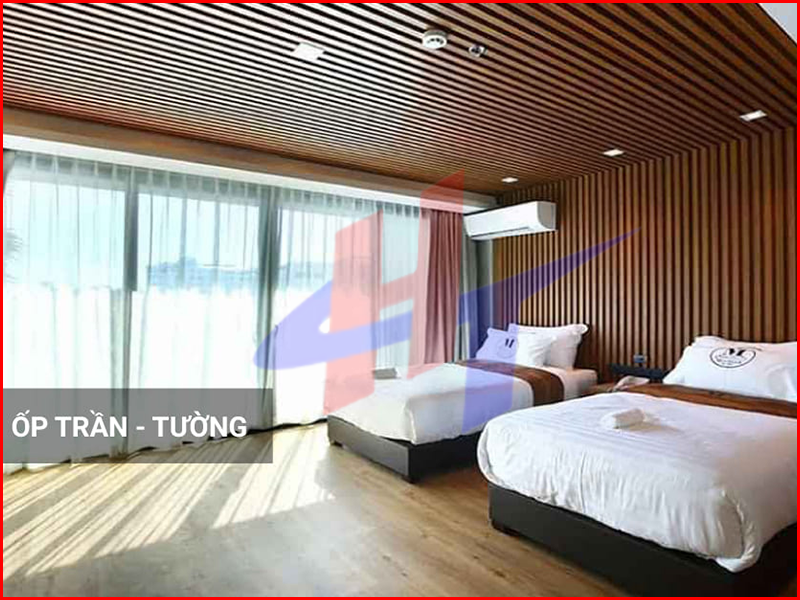 lam gỗ nhựa ốp trần, tường nhà